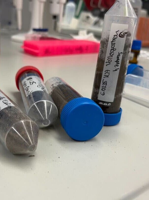 Sortierte Kit-Bestandteile auf einem Tisch